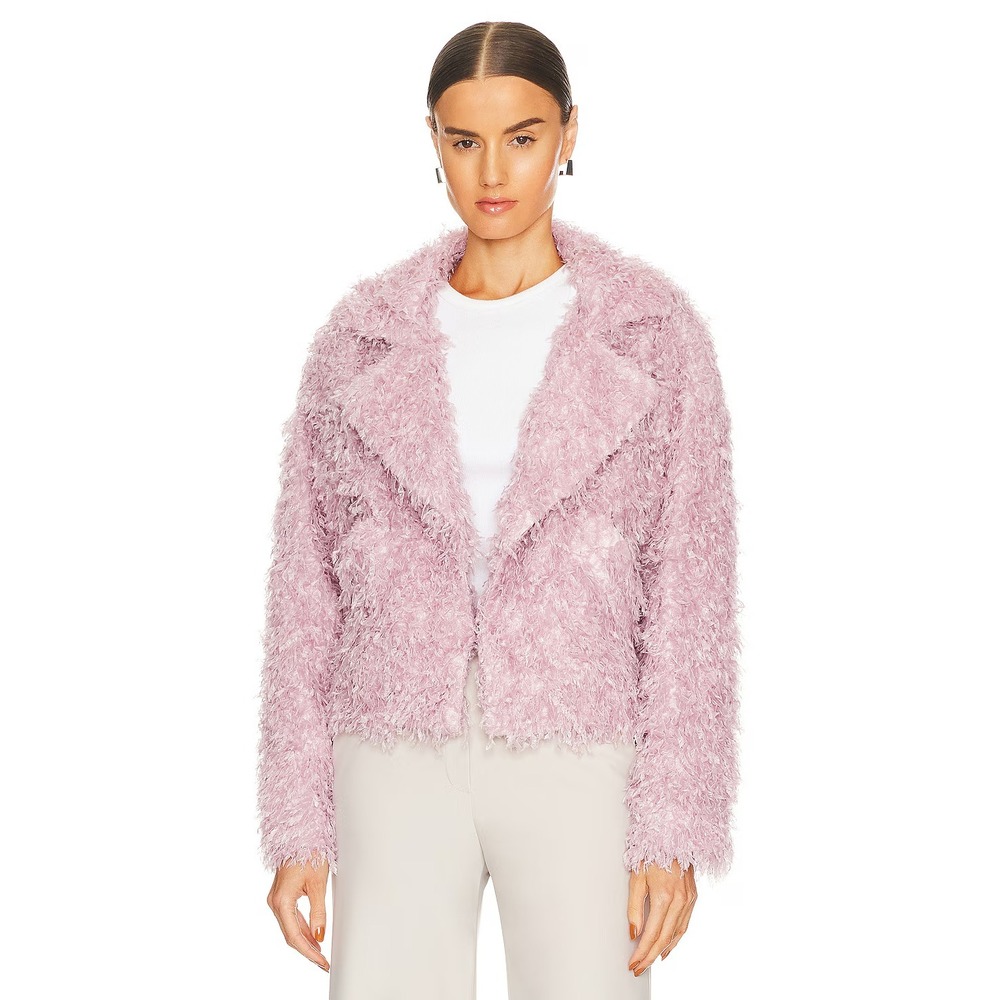 Le Superbe Saint Vincent After Show Jacket Wysteria Pink Fluffy Women's Small